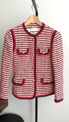 Gucci Red Tweed Jacket with Pearl GG Buttons - IT36 / XS / 0