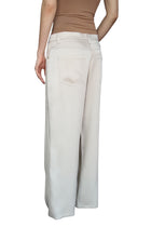 Brunello Cucinelli Ecru Satin Wide Leg Trousers - IT 42 / US 6