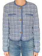 Moncler Blue Eliadi Quilted Tweed Down Jacket - 2 / M/ US 6