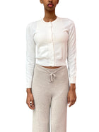 Brunello Cucinelli Ivory Cashmere Cropped Cardigan - S