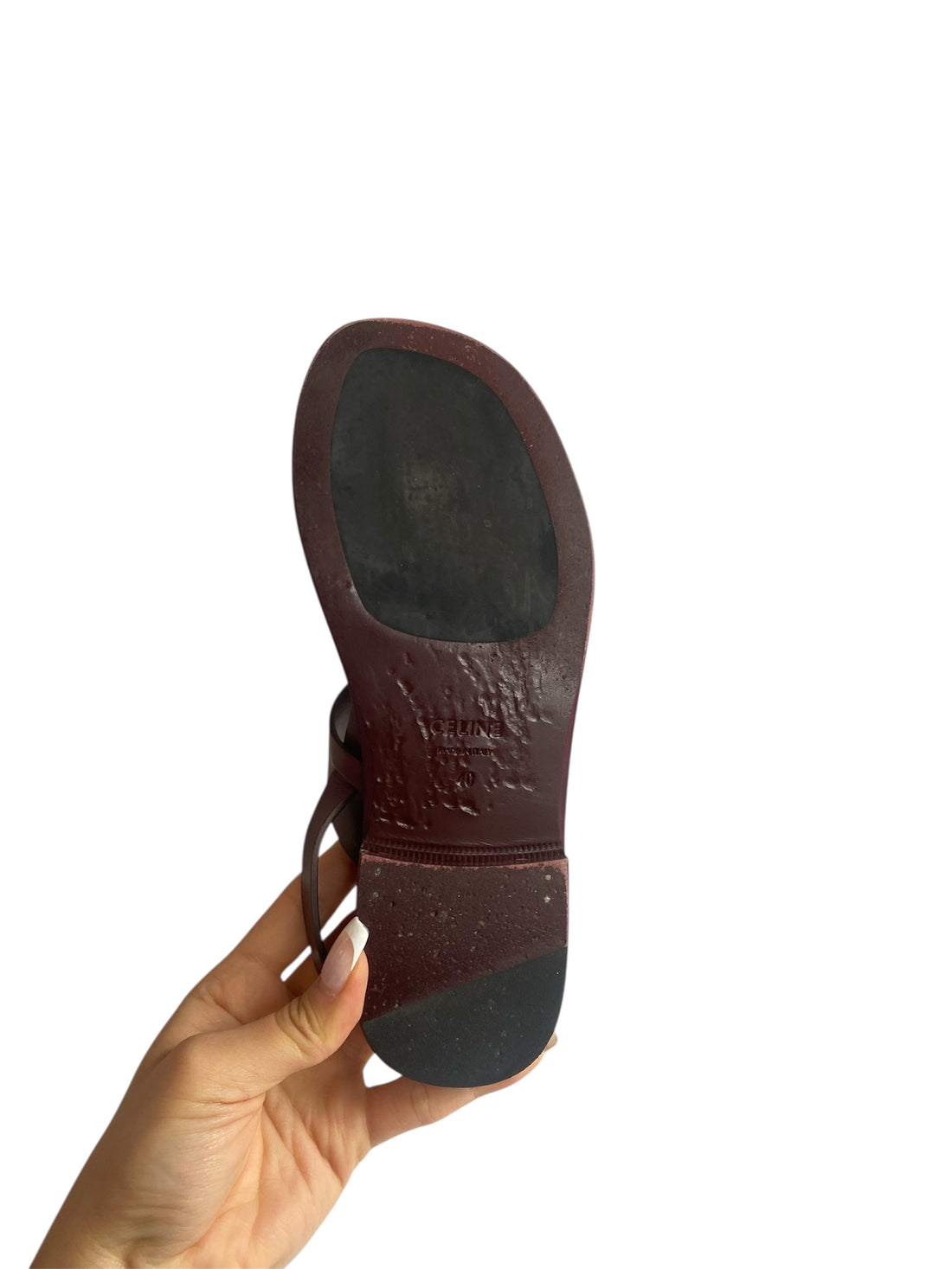 Celine Brown Leather Lerins Sandals  - 40