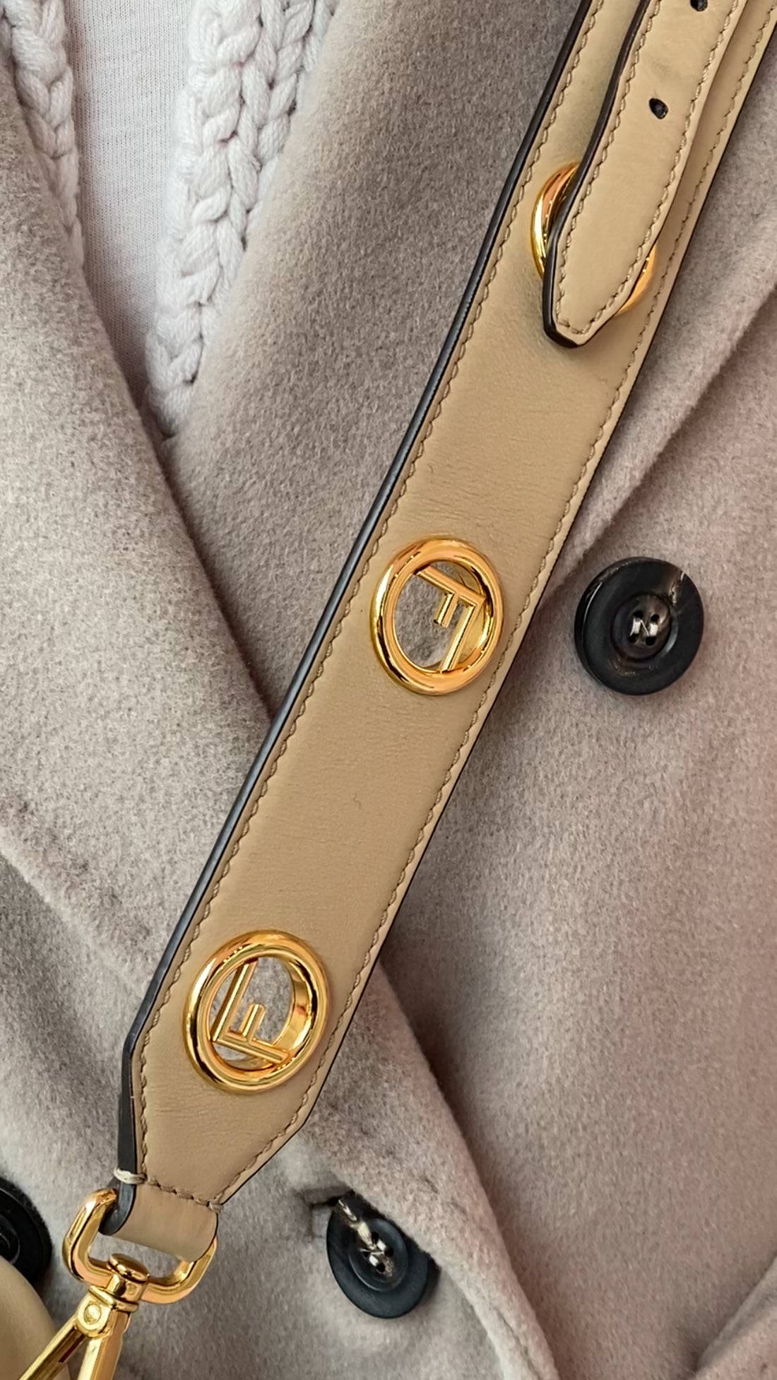 Fendi Beige Leather Crossbody Camera Bag