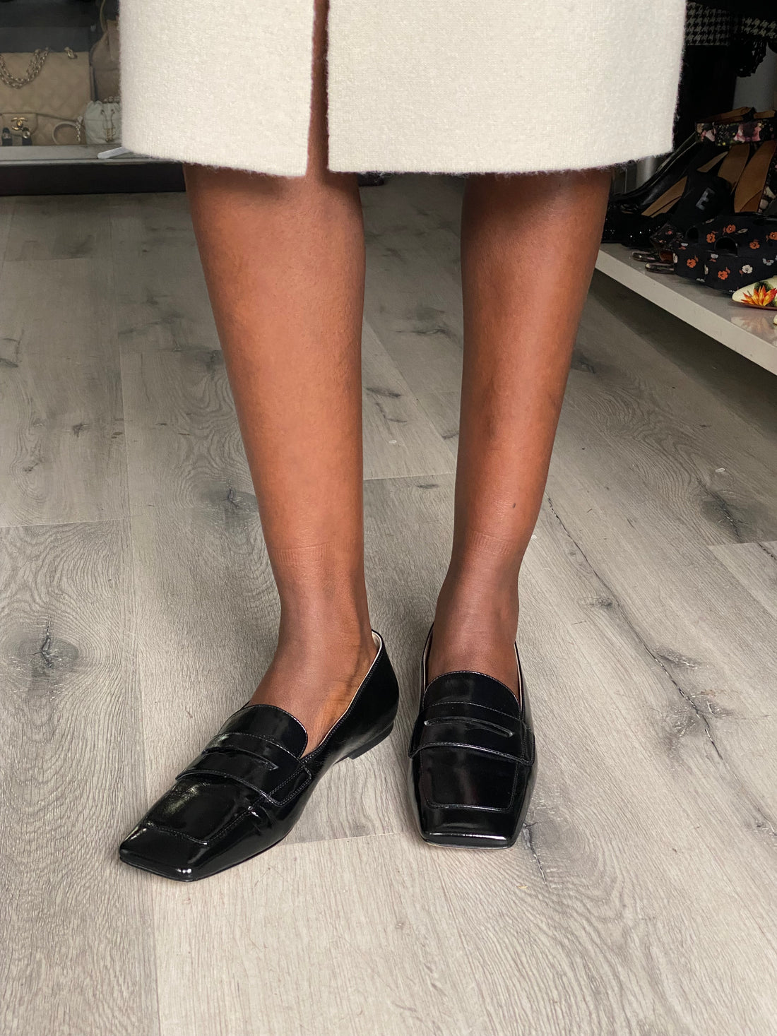 Gianvito Rossi Black Patent Flat Leather Loafers - 40 (9.5)