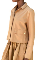 Herno Brown Camel Cropped Jacket - 44 / US 8