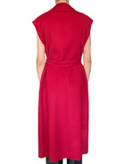 Max Mara Double Red Double Faced Wool Wrap Long Vest - US 8