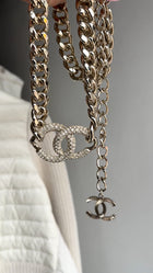 Chanel 20A Light Goldtone CC Strass Chain Belt