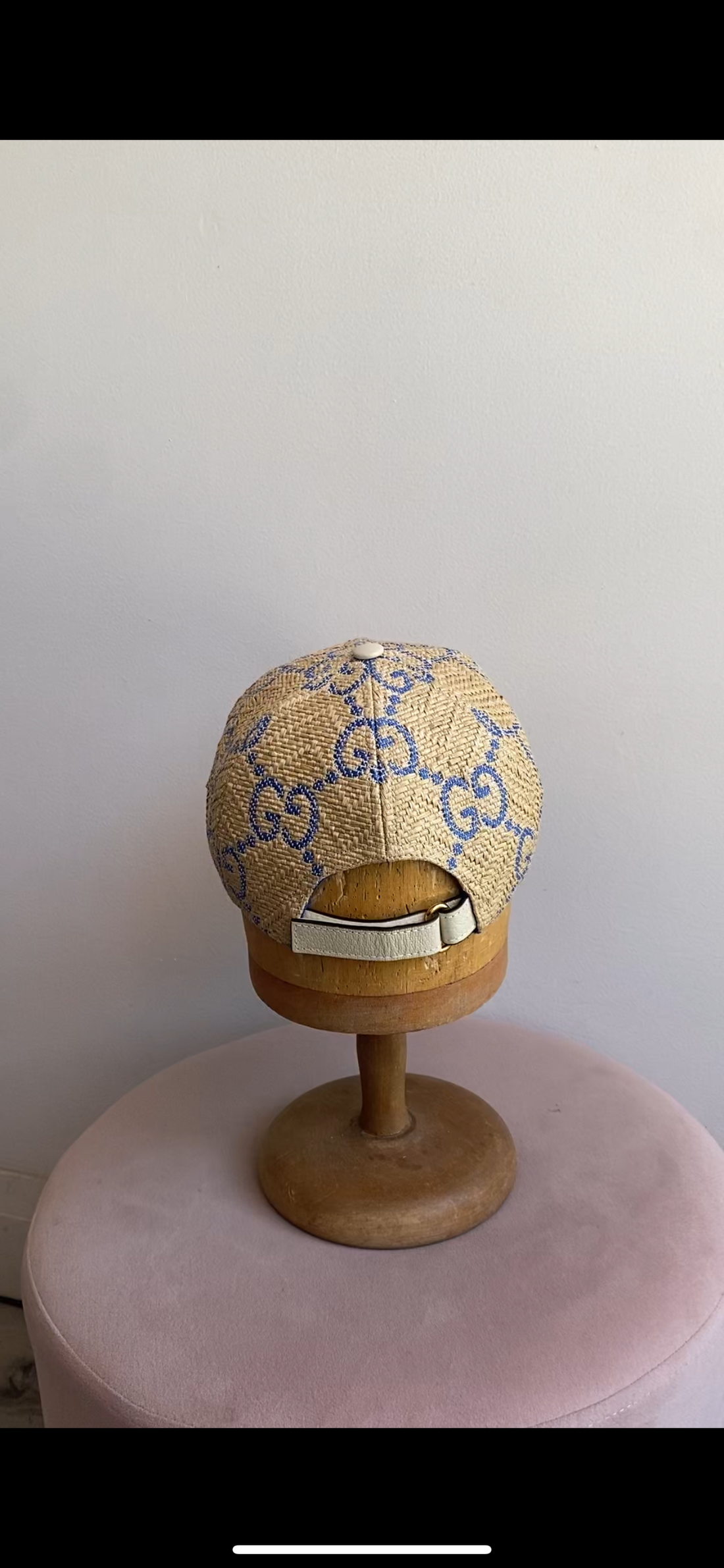 Gucci Raffia Monogram Hat