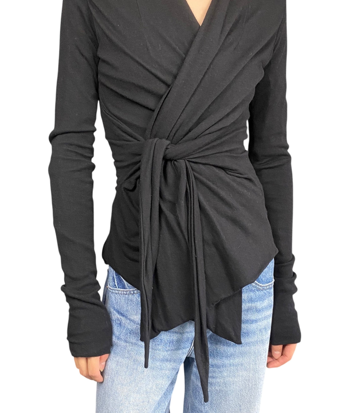 Rick Owens Lillies Black Wrap Cardigan - IT 42 / US 8