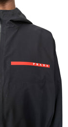 Prada Black Linea Rosa Cropped Hooded Windbreaker Jacket - XS / US 0-2