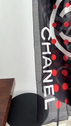 Chanel 13A Black and Red CC Cotton Pareo Wrap Shawl