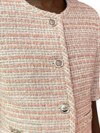 Versace Pink Cropped Tweed Jacket - 40