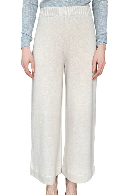 Iris Von Arnim Beige Cashmere Wide Leg Trousers - S / US 4-6