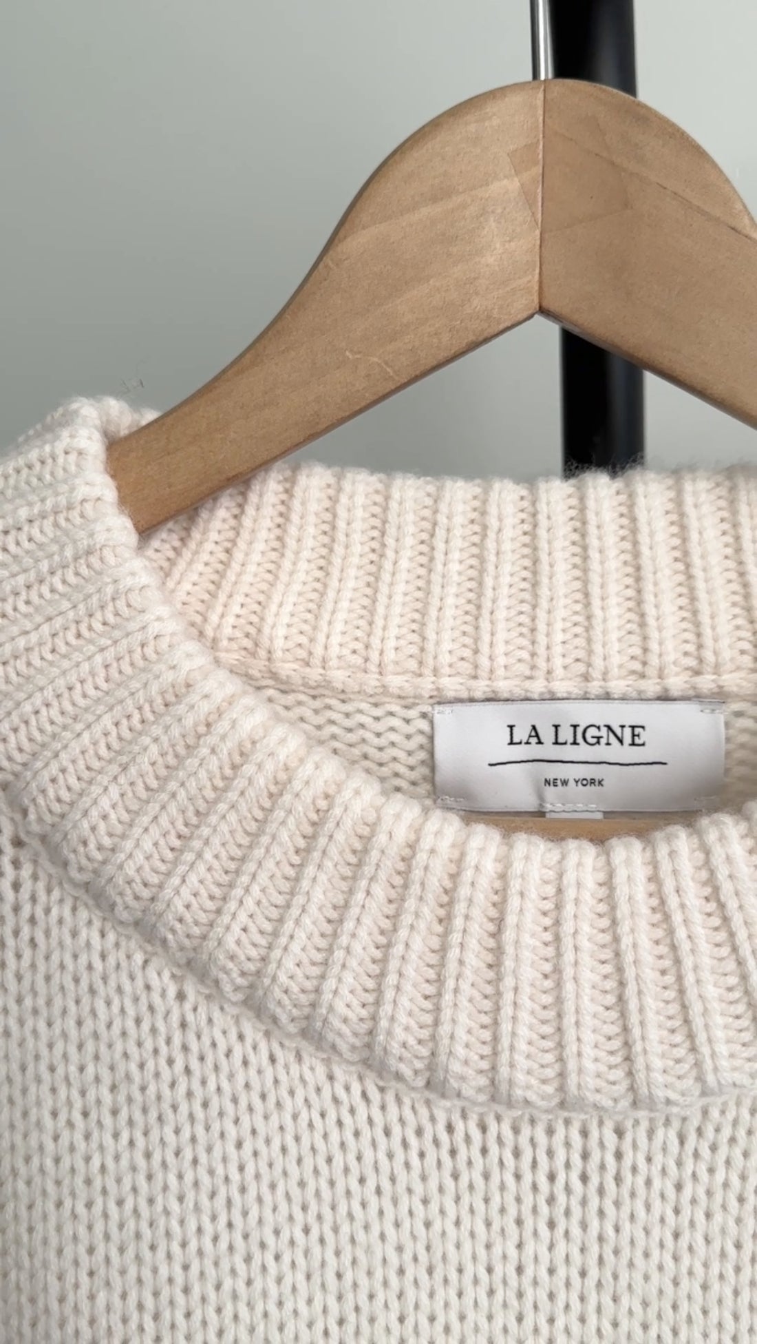 La Ligne Ivory Cashmere Wool Pullover Sweater - S / M / L