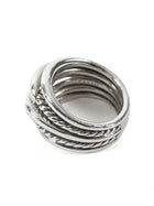 David Yurman Sterling Silver Thoroughbred Cushion Link Ring - 6