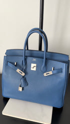 Hermes Birkin 35 Bleu de Galice Blue Clemence PHW Bag