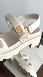 Christian Dior Ivory Leather Dioract Platform Sandals - 39