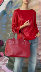 Louis Vuitton Red Vintage 2006 Epi Leather Passy Tote Bag GM