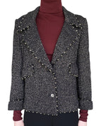 Chanel Spring 2006 Black & Gold Herringbone Tweed Jacket - FR 38 / US 4-6