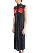 Prada Black Peony Print Maxi Dress - IT 44 / US 8