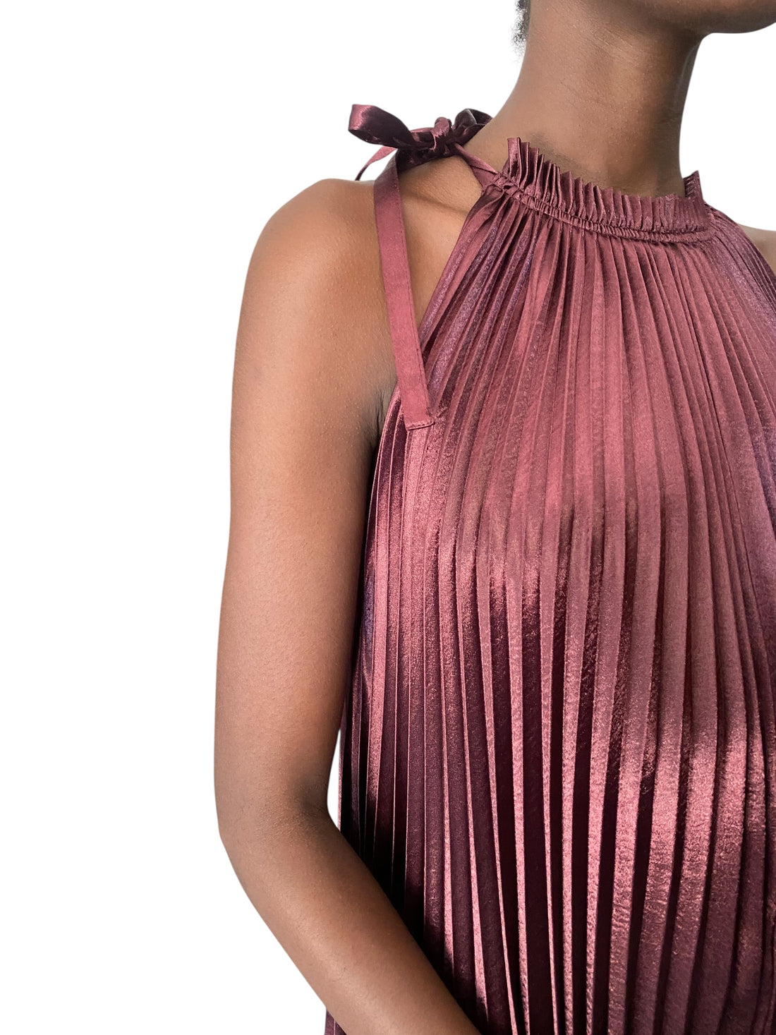 Ulla Johnson Purple Pleated Satin Amiko Gown - 8