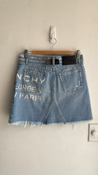 Givenchy Logo Printed Denim Mini Skirt - 38