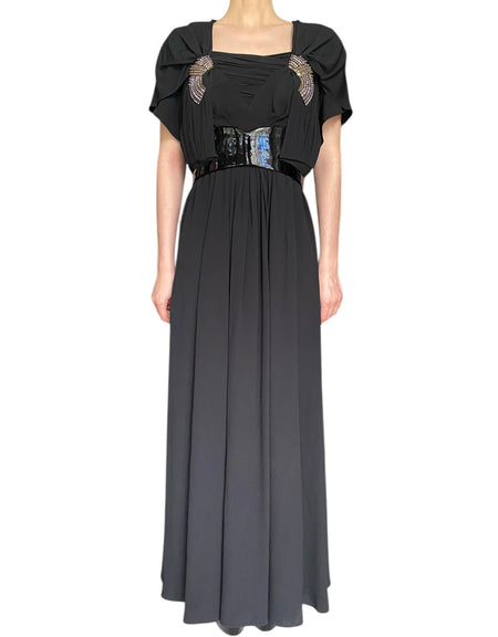 Gucci Tom Ford Black Jewel Belted Gown - IT 44 / US 8