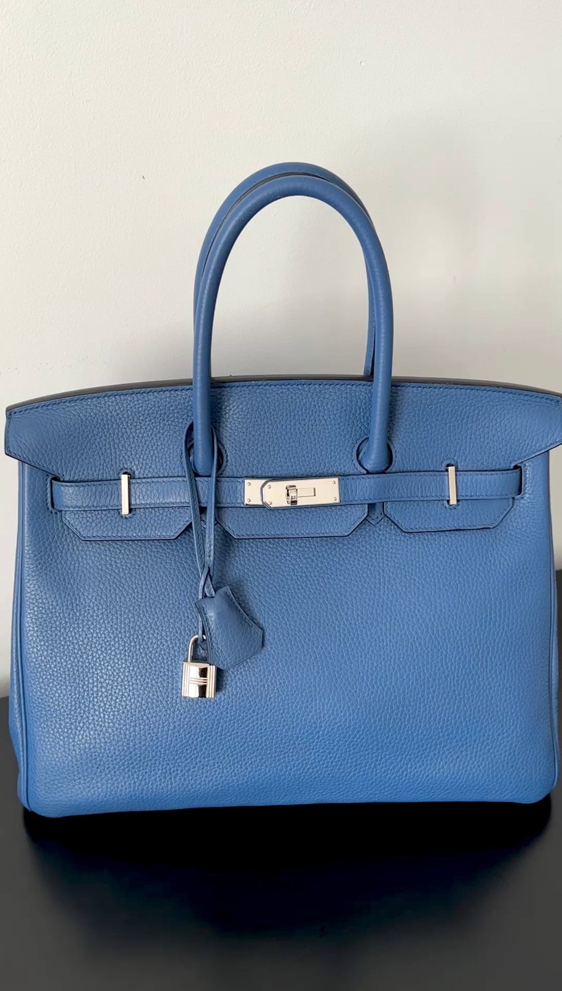 Hermes Birkin 35 Bleu de Galice Blue Clemence PHW Bag