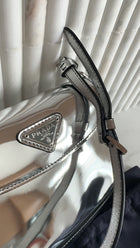 Prada Silver Metallic Patent Leather Mini Cleo Two-Way Shoulder Bag