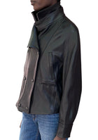 Nour Hammour Black “Thalia”Cropped Leather Bomber Jacket - S / US 4-6