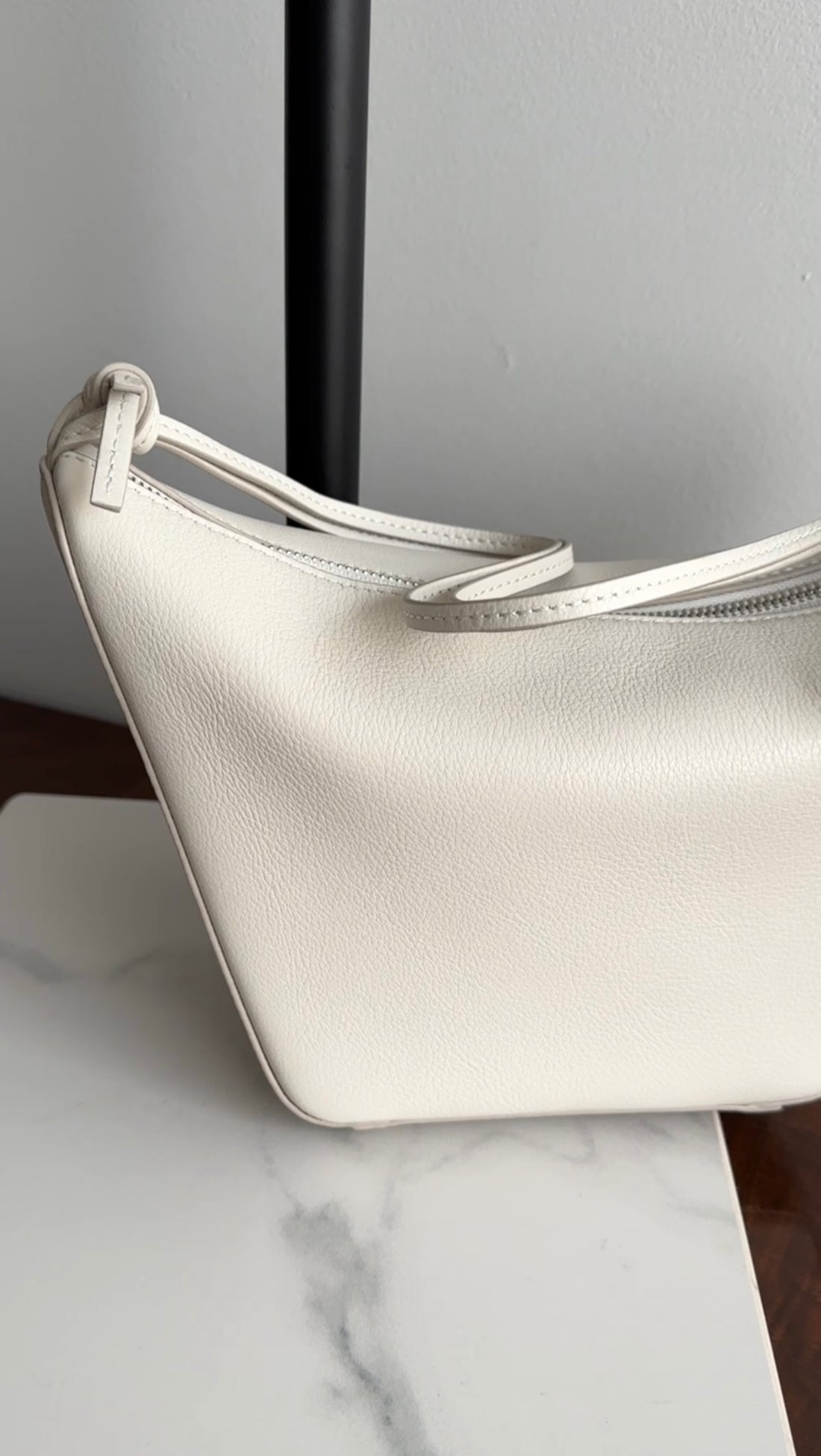 Loewe Chalk White Leather Mini Hammock Bag