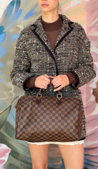 Louis Vuitton Brown Damier Ebene and Leather Speedy Boston Bag 35