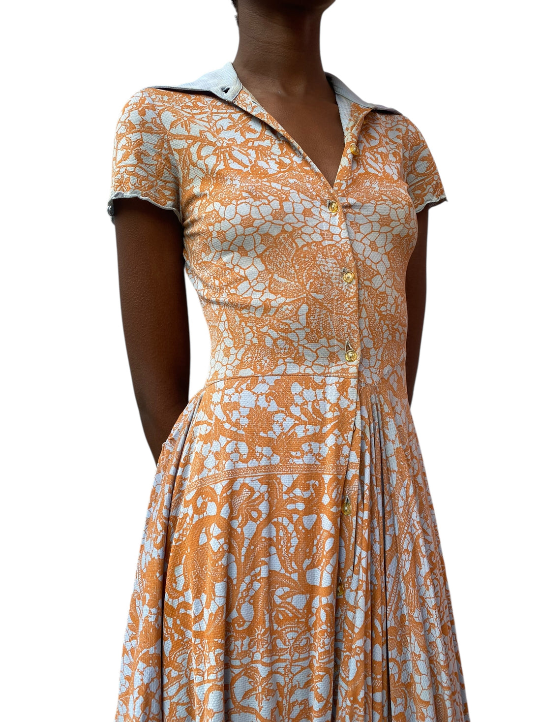 Vivienne Westwood Blue Asymmetrical Print Pleated Dress - XXS