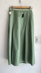 Gucci Green Logo Chain Linen Maxi Skirt - 42
