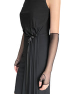 Versace Black Draped Bowtie Dress - 38 / US 4