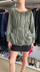 Prada Sport Army Green Vintage Nylon Drawstring Rain Jacket - S / US 4-6