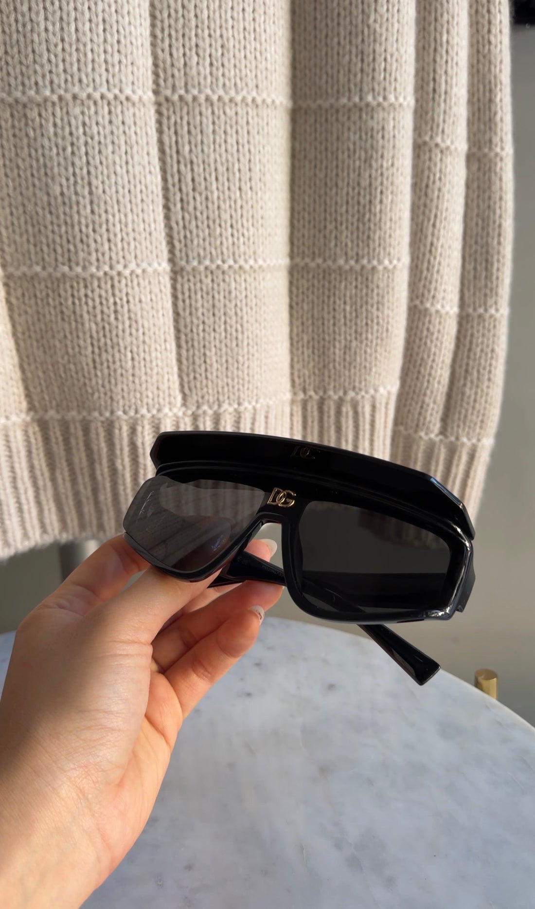 Dolce & Gabbana DG Logo Convertible Visor Shield Sunglasses DG6177