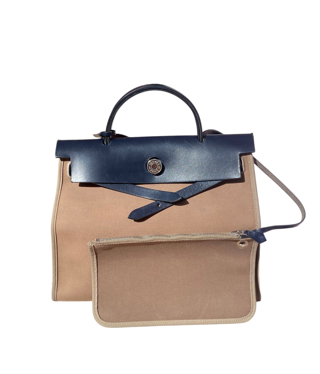 Hermes Herbag Zip 31 Etoupe/Ebene Toile Officier/Hunter PHW