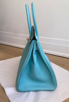 Hermes 2015 Tiffany Turquoise Blue Epsom Leather Birkin 35cm GHW