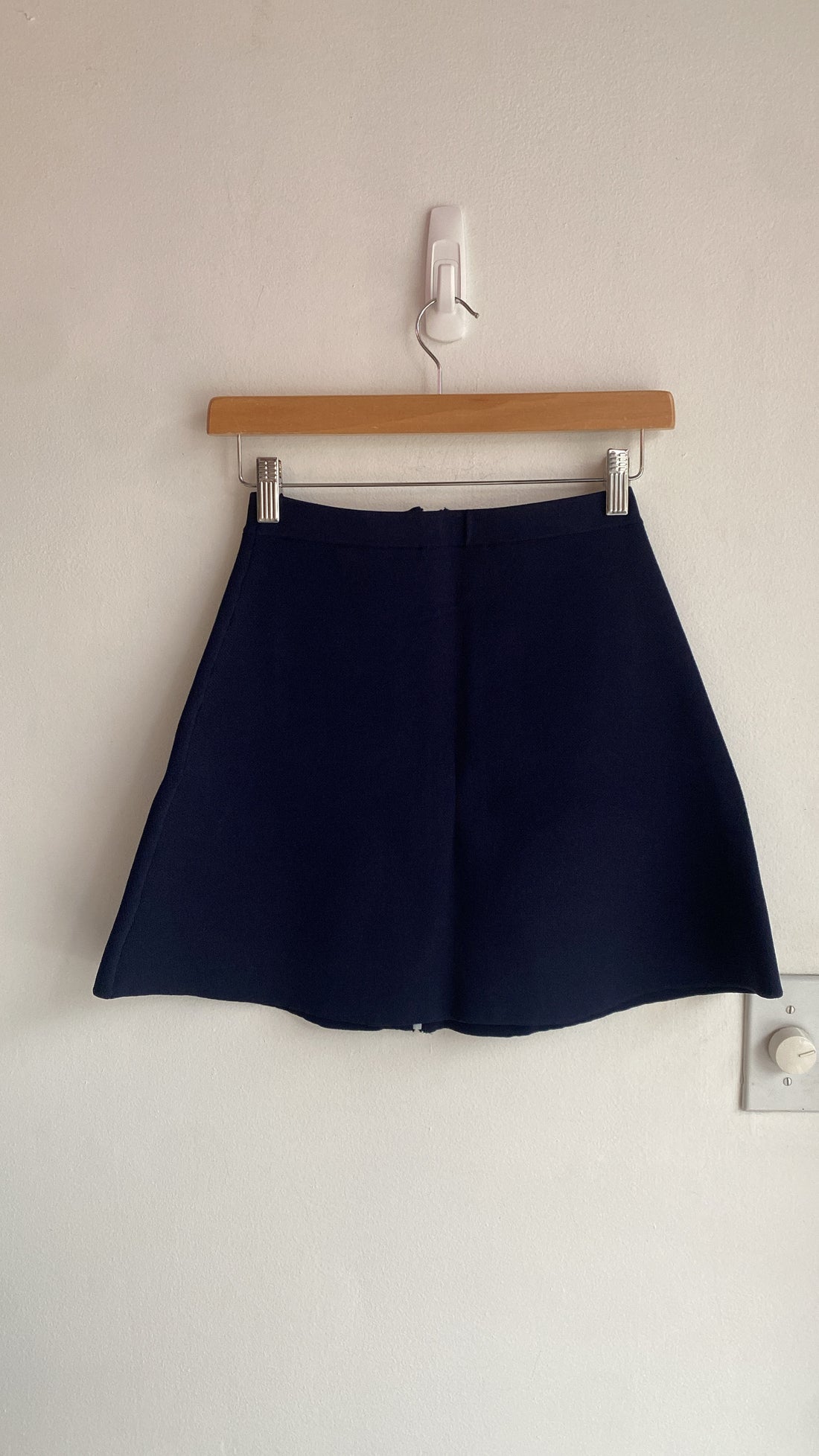 Sandro Navy White Pocket Mini Skirt