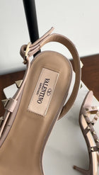 Valentino Rockstud Nude Strappy Slingback Sandals - 36.5