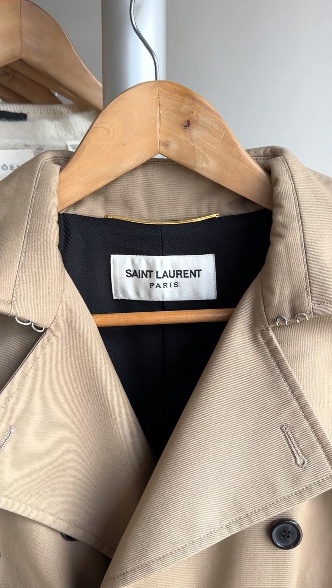 Saint Laurent Beige Classic Belted Trench Coat - 6