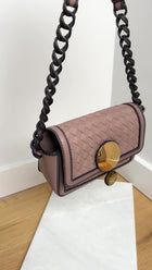 Bottega Veneta Dark Nude Nappa Mirror Clasp Chain Shoulder Bag