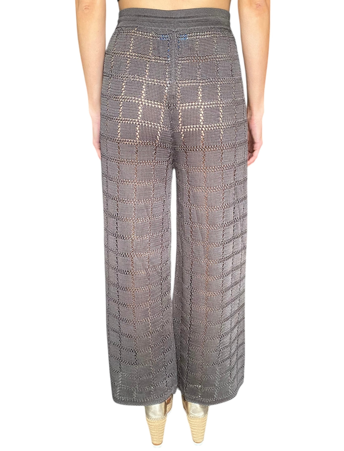 Calle Del Mar Grey Knit Patchwork Trousers - M