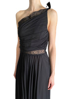 Giambattista Valli Black Lace Trim One-Shoulder Evening Gown - IT 44 / M / US 6-8