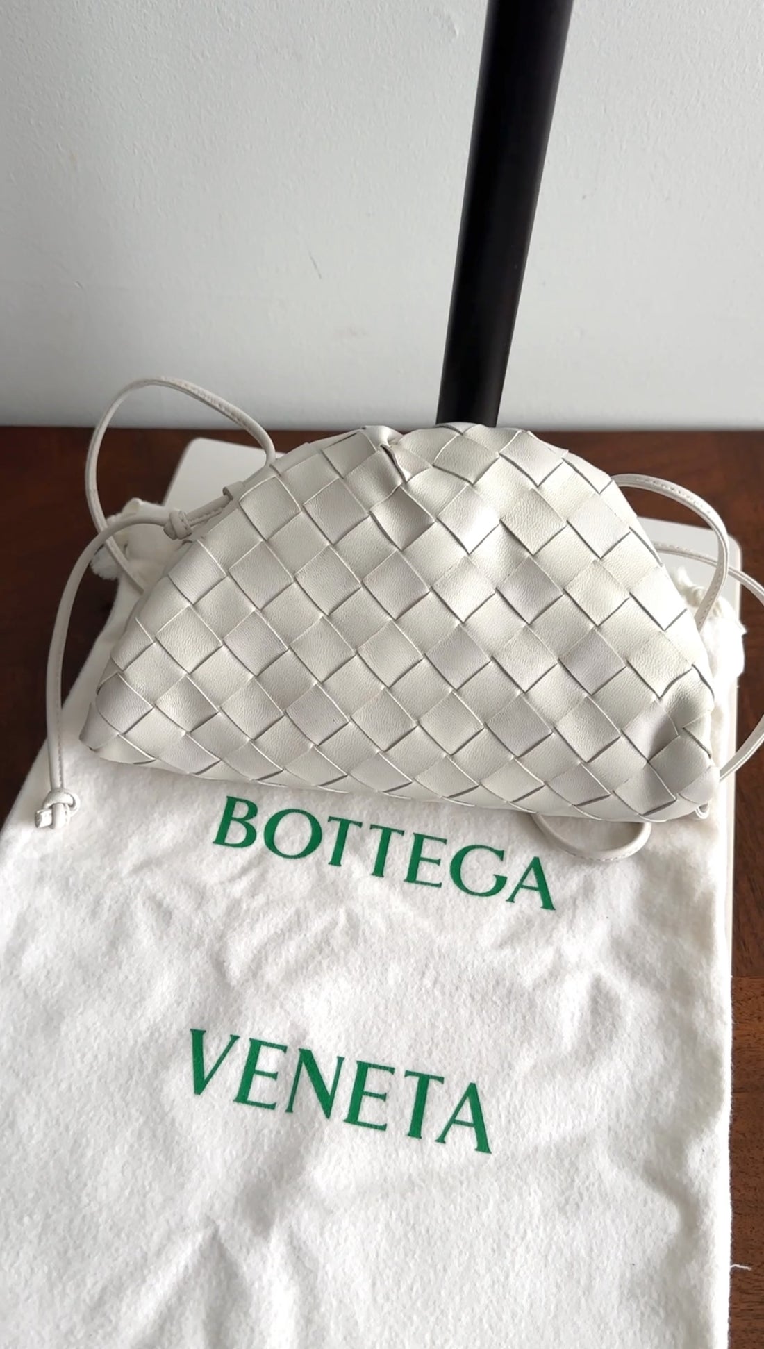 Bottega Veneta White Intrecciato Leather Mini The Pouch Crossbody Bag