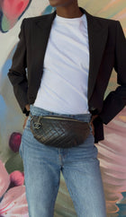 Chanel Black Quilted Lambskin Banane Waist Bag Fanny Pack