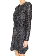 Giambattista Valli Black & White Sequin Embroidered Long Sleeve Dress - IT 44 / US 8