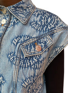 Chanel 24C Denim CC Logo Embroidered Vest - 38 / US 6