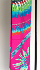 Hermes Brazil Silk Maxi Twilly Fuchsia, Green, Turquoise