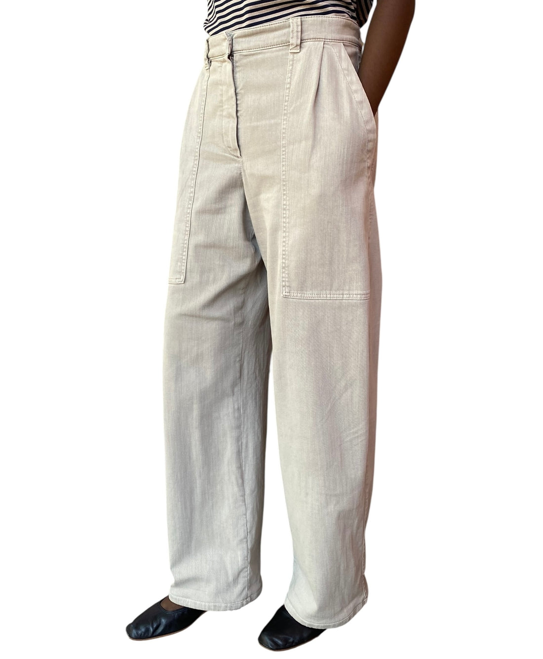 Brunello Cucinelli Ecru Cargo Pocket Denim - US 6